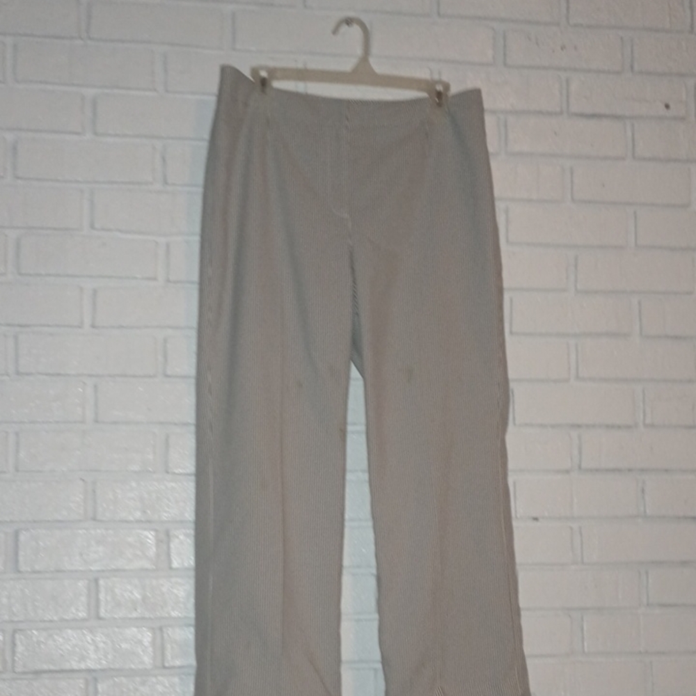 LeSuit Separates Striped Black/Dark Grey And White Pants Women's Size 10p